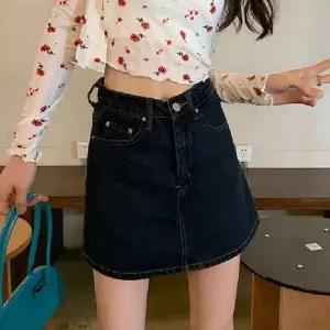 [하프클럽/]데님 숏팬츠 여성용 A라인 치마 바지 일상복 청반바지