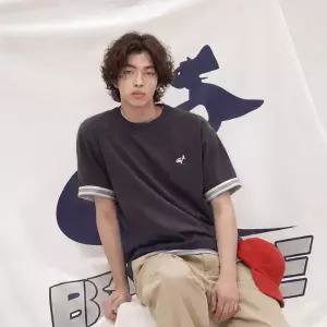 [백화점 정품] 빈폴 멘 PAPER PRESS X BEANPOLE 로고 백프린트 티셔츠 - 애쉬 (BC6342K014)