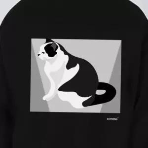 고양이 기모맨투맨 동물 티셔츠 무늬 키밍 귀여운 맨투맨 턱시도
