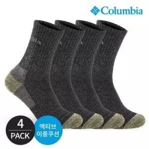 컬럼비아 남성 쿠션 힐컬러 등산 중목양말 4P_DG