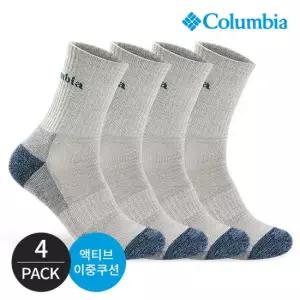 컬럼비아 남성 쿠션 힐컬러 등산 중목양말 4P_GY
