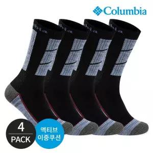 [하프클럽/] 남성 쿠션 발등 라운드 등산 장목양말 4P_BK