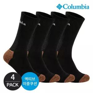 [하프클럽/] 남성 쿠션 딥컬러 등산 장목양말 4P_BK
