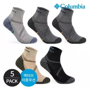 [하프클럽/] 남성 쿠션 발등조직 등산 발목양말 5P_MX