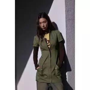 ZARA 포켓 트렌치 원피스 - 다크 카키