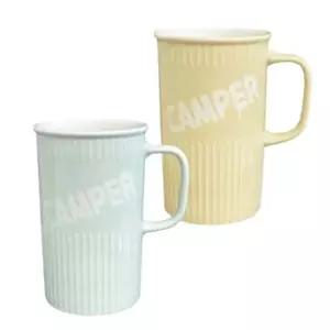 파스텔 도자기 롱머그 그린옐로우 2개 세트 18oz 물컵