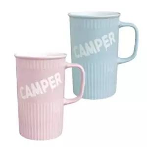 파스텔 도자기 롱머그 블루핑크 2개 세트 18oz 물컵