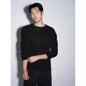 [매장정품] 에잇세컨즈 8SECONDS 원단 배색 티셔츠 블랙 454X41FQ15