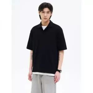 [매장정품] 에잇세컨즈 8SECONDS 데일리 피케 칼라 티셔츠 블랙 425542LY65