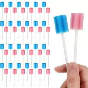 아웃투스 300개 구강용 면봉 일회용 스펀지 벌크 치과용 노인 청소 관리 분홍색 및 파란색 개별 포장 제외