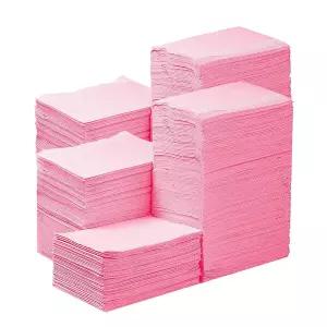 JMU 핑크 덴탈 비브 500 일회용 벌크 2겹 페이퍼 1겹 필름 13인치 x 18인치 125개들이 4봉지