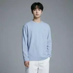 내셔널지오그래픽 N265UTS901 수피마 세미오버핏 긴팔 티셔츠 STORM BLUE 3720518 319445