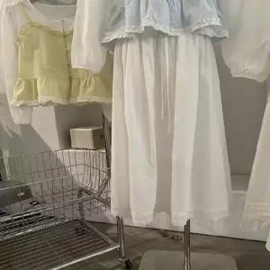 솜브레로스 스커트 롱 여자 쉬폰 시폰 레이스 허리밴딩 DOS1