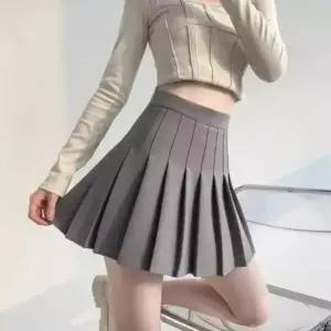 솜브레로스 여성용 스커트 블랙 여름 슬림핏 스판 쉬폰 시폰 하이웨스트 포켓 플리츠 밴딩 빅사이즈 DOS2