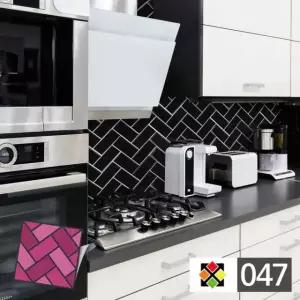 스티커타일 047 검정갈매기벽돌 DIY 타일시트지 타일스티커 데코타일 타일시트 시트타일 23HW8B3618