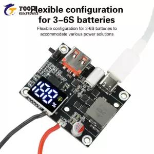 65W 파워뱅크 DIY 메인보드 3S 6S 양방향 고속 충전 모듈 타입 USB 3S