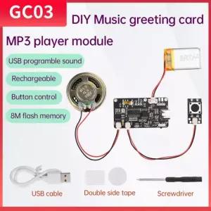 GC03 인사말 카드 운동 크리 에이 티브 선물 상자 크리스마스 생일 음악 커버 MP without battery