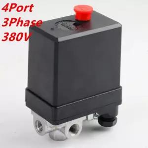 4포트 3상 380 400V 공기 압축기 압력 스위치 산업용 20A 500V 헤비듀티 4p 380v 3phase