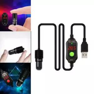 미니 수족관 어항 히터 USB 어댑터 히팅 로드 수중 온도 조절기 디지털 LED 물고기 10W Tank Heater Rod