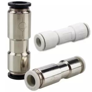 공압 체크 밸브 편도 역류 방지 스트레이트 호스 튜브 원터치 QUCIK 피팅 커넥터 커플 A Type (White ) 4mm