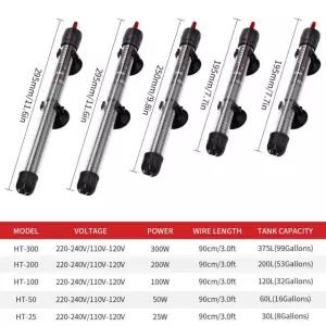 물고기 탱크 히터 민감한 온도 조절기 수족관 잠수정 다중 각도 설치 25 50 100 HT25W EU Plug 220 240V