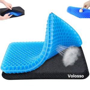 볼로소 젤 시트 쿠션, 장시간 앉아 있을 수 있는 통기성 벌집 디자인으로 압력 포인트 의자 패드, 사무용 의자, 휠체어, 자동차 및 트럭(42 X 36 4.5CM)을 흡수합니다