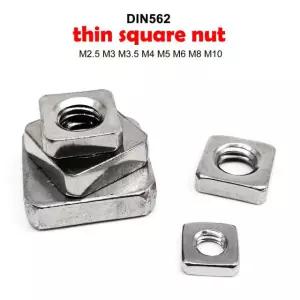 얇은 사각 너트 웨이퍼 M2 M3 M4 DIN562 M5 M6 스틸 70 M8 M10 25pcs M4