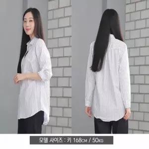 [하프클럽/]여성용 스트라이프 블라우스 출근 정장 캐주얼 셔츠 오피스웨어