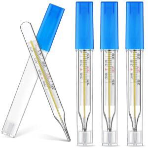 매직룰루 4PCS 유리 구강 온도 볼드 섭씨 눈금 정확한 겨드랑이 표시기 37 가족 클리닉 단일