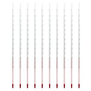 DESCHEM 10PCS 실험실 유리 섭씨 온도계 20 200 길이 300MM 레드 라인