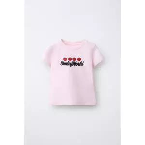 ZARA SMILEYWORLD 토마토 프린트 티셔츠 - 로즈핑크