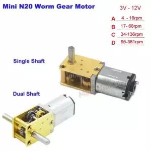 미니 N20 모든 메탈 기어 모터 3V 12V 감소 저속 381 엔진 스마트 이중 자동차 A 4 16 Single Shaft 0