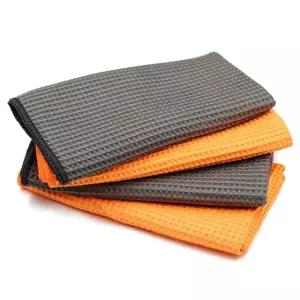 2PC 세차 수건 유리 청소 닦아 목욕 40X40CM 와플 주방 화이버 자동 깨끗한 건조 Orange