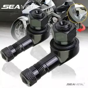 SEAMETAL 2PCS 범용 오토바이 타이어 밸브 스템 튜브리스 CNC 90도 에어 bla 1pcs