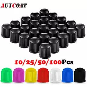 AUTCOAT 타이어 스템 밸브 플라스틱 자동차 SUV 범용 트럭 커버 오토바이용 자전거 Bla 10Pcs