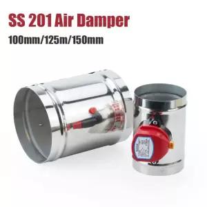 AC 220V 스테인리스 스틸 201 에어 댐퍼 100 125 150MM 밸브 24V 125mm AC220V