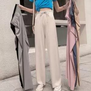 [하프클럽/]여성용 쿨링 골지 밴딩 롱팬츠 여름 데일리 바지