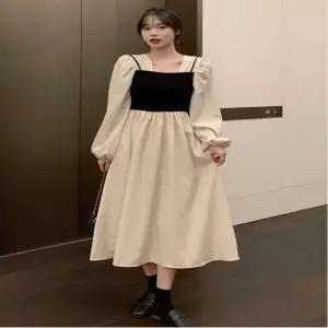 [하프클럽/]여성 봄가을 롱 미디 플레어 원피스 트렌치 스타일