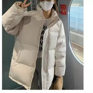 [하프클럽/]여성 겨울 미디 하이넥 오버핏 보온 점퍼 패딩 아우터