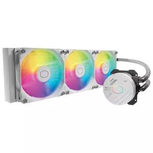 쿨러 마스터 360L 코어 AIO CPU 액체 - 360mm 라디에이터 3개의 ARGB PWM 팬 특허받은 S세대 듀얼 챔버
