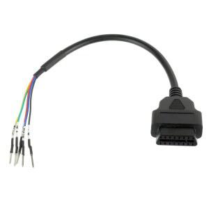 JAMHER 16핀 OBD OBDII 여성 라인 CAN 30cm 케이블 테스터 점퍼 오토바이 OBD2에서 트럭용 1FT 커넥터 5핀
