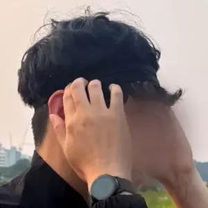 [하프클럽/]얇은 두줄 스포츠 헤어밴드 블랙 러닝용