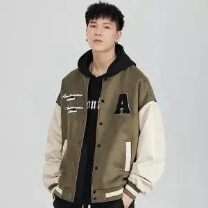 [하프클럽/]남성 루즈핏 레터링 야구 점퍼 자켓
