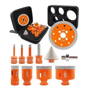 BGTEC 다이아몬드 키트 10PCS 10 25 HEX 드릴 타일 35 도자기 모따기 블레이드 50mm 대리석 50 핑거 석기용 화강암 밀링 세라믹 비트 65mm 10mm 100mm