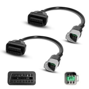 BRP용 StreytoTek 2pcs OBD2 어댑터 케이블 리더에 ELM327 16핀 코드 커넥터는 봄바디어 OBD1에서 스캐너 모터사이클과 캔암 6핀에서 호환 ATV 진단 UTV