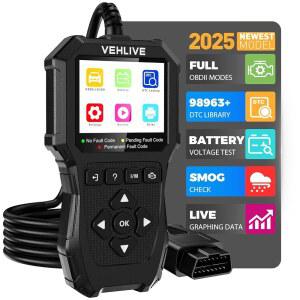 VEHLIVE OBD2 스캐너 진단 도구 리셋 기능이 상태 실시간 프리즈 이후 확인 데이터 프레임 테스터 준비 있는 경차 리더 코드 모든 OBDII 차량용 엔진 배터리 1996년