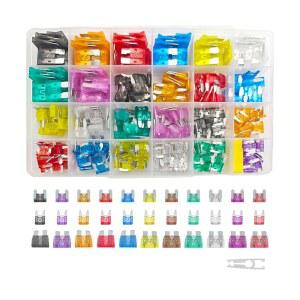 샌드프렌 300PCS 자동차 퓨즈 구색 키트 2A 미니 풀러 위한 표준 40A 알루미늄 35A 소형 15A 3A 30A 5A 트럭 블레이드 차량 등을 20A 10A 액세서리 25A
