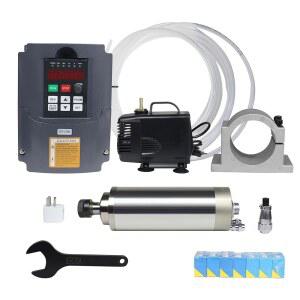 RATTMMOTOR CNC 스핀들 모터 키트 2KW 마운트 400Hz 클램프 드라이브 인버터 ER20 펌프 80mm 수냉식 VFD 콜렛 라우터용 24000 220V