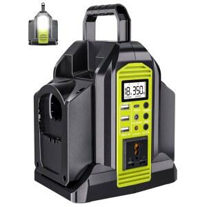 료비 18V 배터리용 Taingwei 350W 파워 순수 3개 인버터 AC 캠핑 300lm의 도구 120V 인버터 전용 USB 조명 비상용 110 1개 배터리 LED 2포트 사인파 포트
