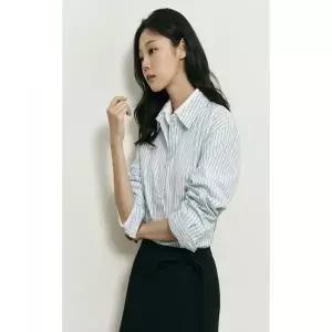 빈폴 BEANPOLE LADIES [B. my] 마치 스트라이프 오버핏 셔츠 스카이 블루 (BF5864N08Q) BF5864N08Q 390609